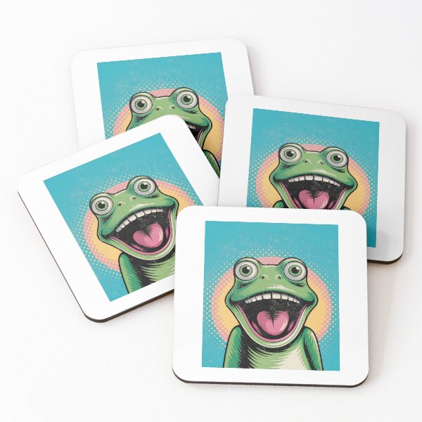 Item preview, Retro Screaming Green Frog – Hand-Painted Pop Art designed and sold by emilianaka.