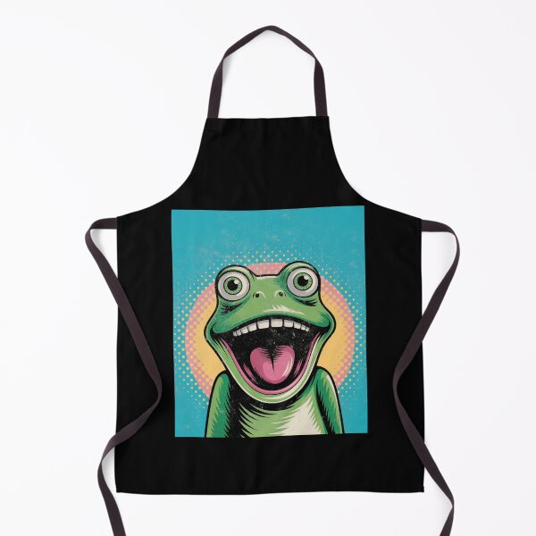 Item preview, Retro Screaming Green Frog – Hand-Painted Pop Art designed and sold by emilianaka.