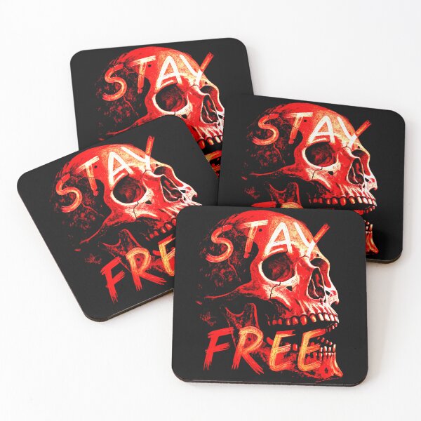 Item preview, Red Skull “Stay Free” – Gothic Punk Rebel Design designed and sold by VikArtStudio.