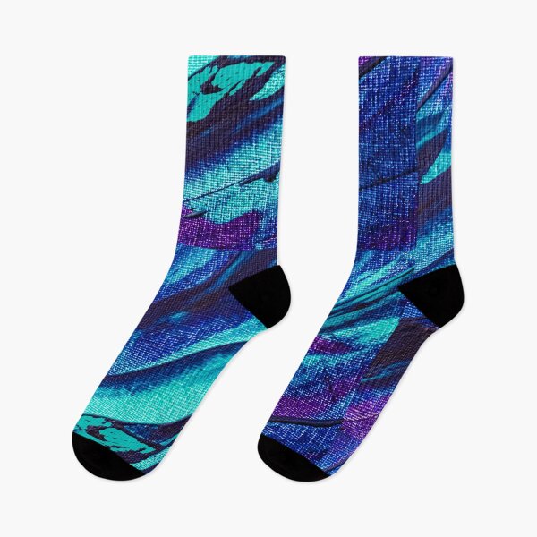 Item preview, Aqua 8s Inspired Socks – Teal, Purple & Black Sneaker Match designed and sold by LAVegasVibes .