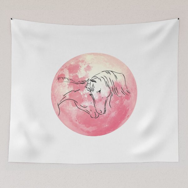Item preview, Two Horses Under the Full Moon – Elegant Night Scene Design designed and sold by Merymer.