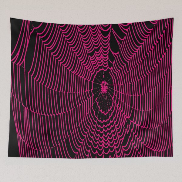 Item preview, Artistic Halloween Spider Cobweb Doodle In Pink designed and sold by taiche.