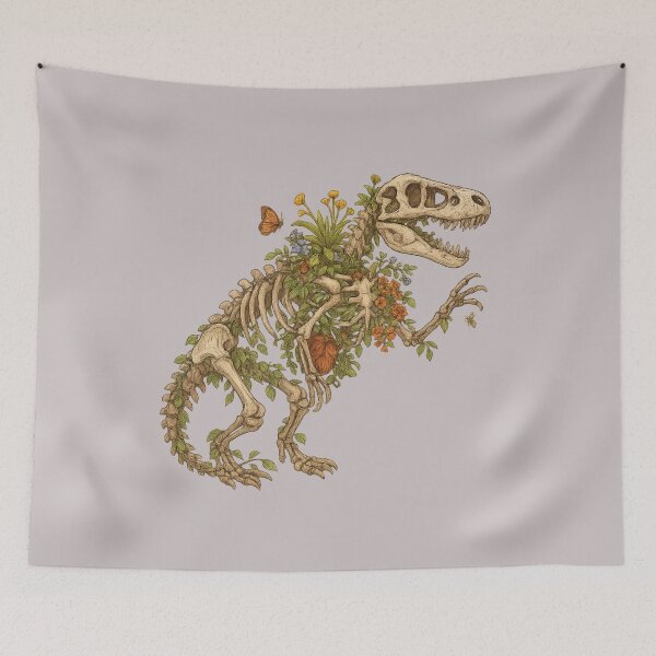 Item preview, Floral Tyrant – Botanical T. Rex Skeleton designed and sold by Neon Nightmare.