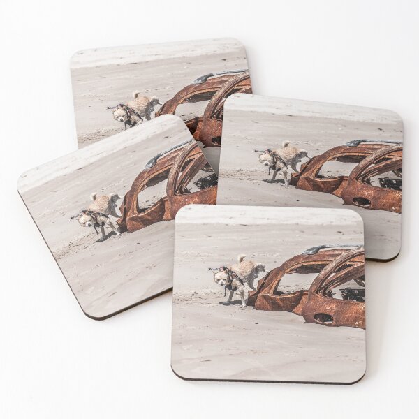Item preview, Strahan Beach Piss-Take - Cheeky Dog Marks Rusty Wreck designed and sold by taspaul.