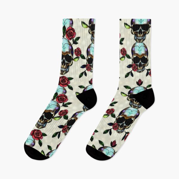 Item preview, Matte Skin colour Stained Glass Blue Skull Pattern & Halloween Cemetery Seamless Pattern  designed and sold by TheGaliyaStudio.