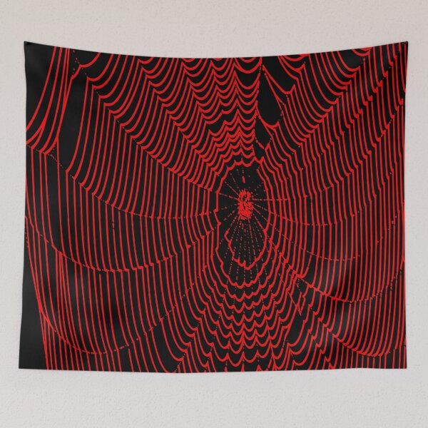 Item preview, Artistic Halloween Spider Cobweb Doodle In Red designed and sold by taiche.