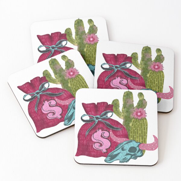 Item preview, Money Bag with Cacti and Bull Skull designed and sold by pinkyfish1010.