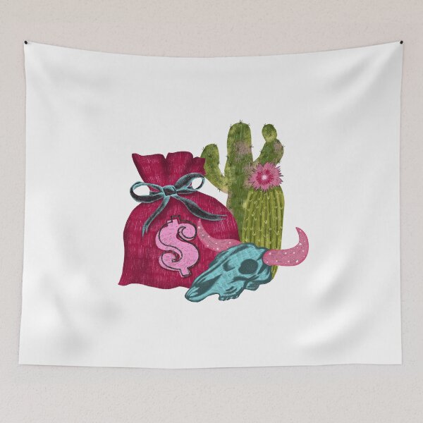 Item preview, Money Bag with Cacti and Bull Skull designed and sold by pinkyfish1010.