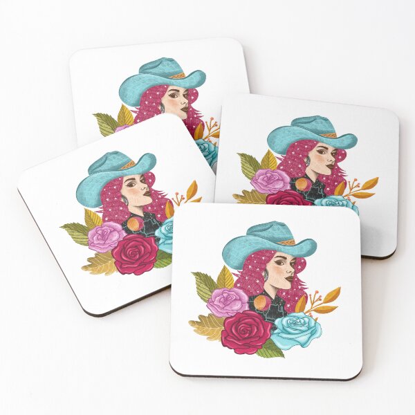 Artikelvorschau, Buntes Cowgirl mit Rosen entworfen und verkauft von pinkyfish1010.