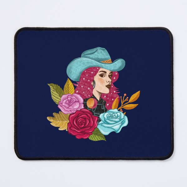 Item preview, Colorful Cowgirl with Roses designed and sold by pinkyfish1010.