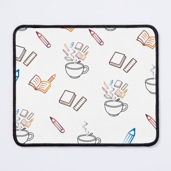 Item preview, Pattern – Coffee Cup with School Supplies Steam designed and sold by CheriTanya.