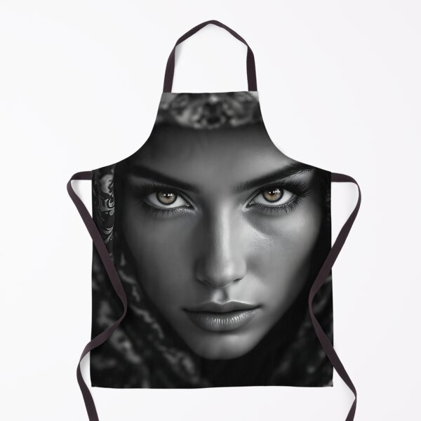 Item preview, Captivating black and white portrait gaze – Intense expression with golden eyes – AI artwork designed and sold by rolfzogg.