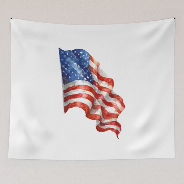 Item preview, Artistic Watercolor Waving Flag – USA designed and sold by TomiMono.