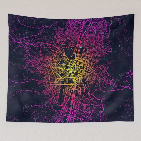 Item preview, Medellin City Map of Colombia - Neon designed and sold by deMAP.