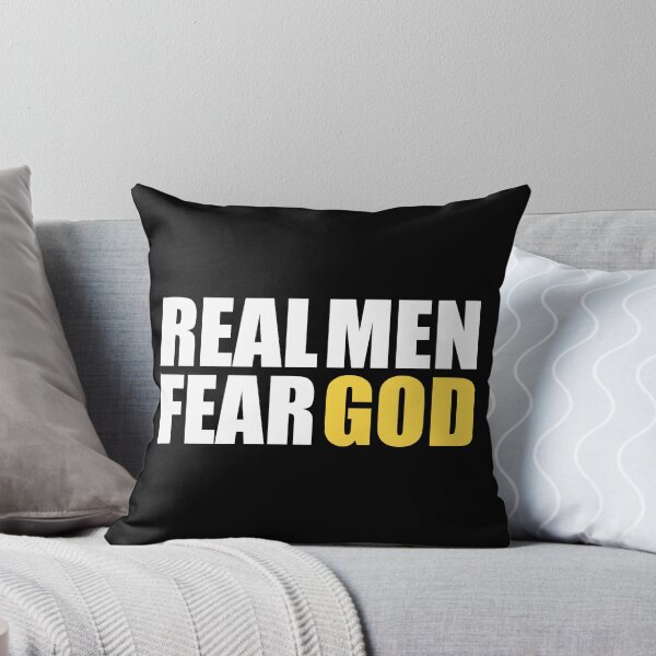 Item preview, "Real Men Fear God Bold Christian Faith Inspirational Text Graphic Design" designed and sold by artworkathome.