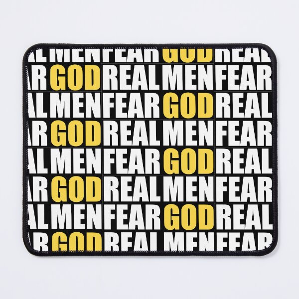 Item preview, "Real Men Fear God Bold Christian Faith Inspirational Text Graphic Design" designed and sold by artworkathome.