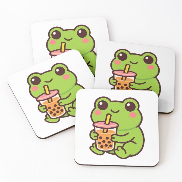 Item preview, Cute Frog with Bubble Tea – Kawaii Drink Lover designed and sold by Print_Drip.