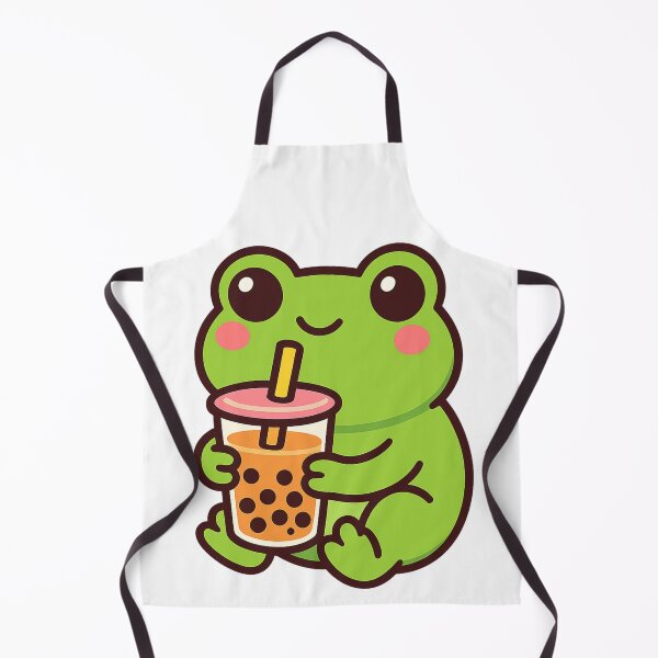 Item preview, Cute Frog with Bubble Tea – Kawaii Drink Lover designed and sold by Print_Drip.