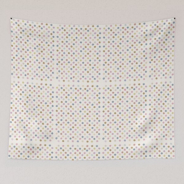 Item preview, textured multicolored background with hand-drawn polka dots. Multicolored flat pots: purple, red, yellow, blue, green designed and sold by Grin Katalina Floral Patterns & Cozy Art.
