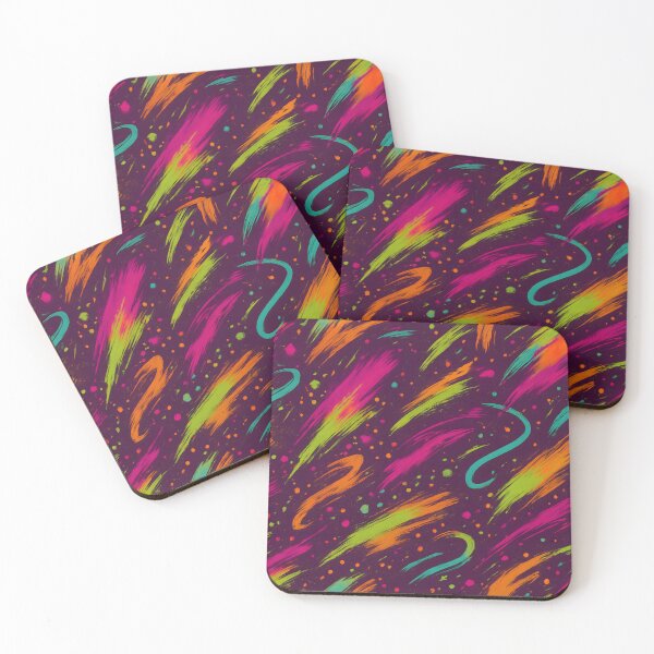 Item preview, Neon Graffiti Brushstroke Seamless Pattern – Vibrant Abstract Design with Bold Colors on Purple Background designed and sold by FestivityFinds.