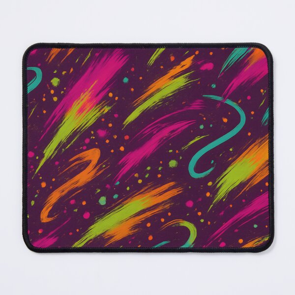 Item preview, Neon Graffiti Brushstroke Seamless Pattern – Vibrant Abstract Design with Bold Colors on Purple Background designed and sold by FestivityFinds.