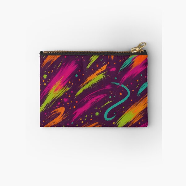 Item preview, Neon Graffiti Brushstroke Seamless Pattern – Vibrant Abstract Design with Bold Colors on Purple Background designed and sold by FestivityFinds.