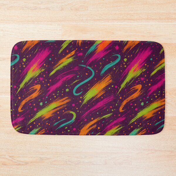 Item preview, Neon Graffiti Brushstroke Seamless Pattern – Vibrant Abstract Design with Bold Colors on Purple Background designed and sold by FestivityFinds.