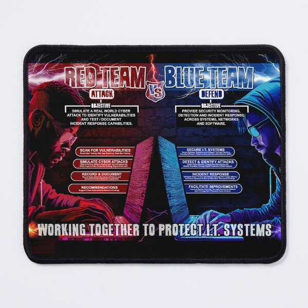 Item preview, Red Team vs Blue Team Cybersecurity Art designed and sold by Nerd Shizzle.