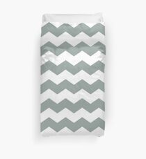 Medium Gray Green Chevron Print Duvet Cover