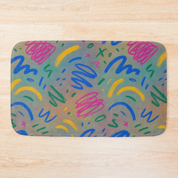 Item preview, Playful Abstract Brushstroke Seamless Pattern – Bright Pink, Yellow, Blue, and Green on Soft Gradient Background designed and sold by FestivityFinds.