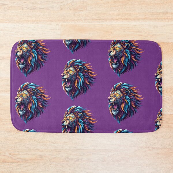 Item preview, Colourful lion roaring purple designed and sold by ASC3ND.