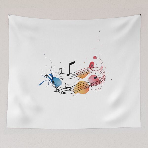 Item preview, Musical Notes with Clean, Flowing Linework and Subtle Color Accents for Music-Inspired Designs designed and sold by catcurio.