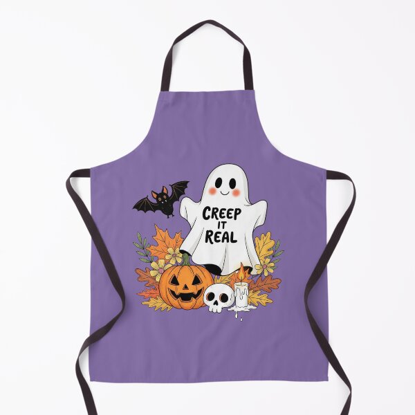 Item preview, Cute "Creep it Real" Ghost Halloween Illustration designed and sold by DropRomance.