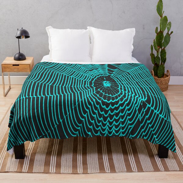 Item preview, Artistic Halloween Spider Cobweb Doodle In Teal designed and sold by taiche.