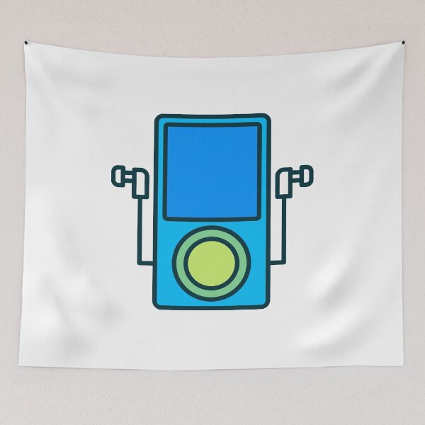 Item preview, Retro MP3 Player with Earbuds – Portable Digital Music Device Illustration designed and sold by EmeraldeaArt.