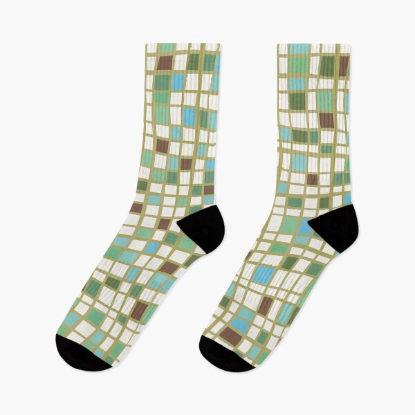 Item preview, Retro Squares – Vintage Cool Green Tones designed and sold by Becky-Poppins.