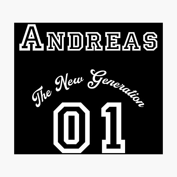 Item preview, First name Andreas - "The New Generation", White designed and sold by HA-Design-Kunst.
