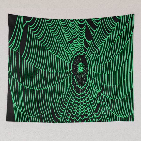 Item preview, Artistic Halloween Spider Cobweb Doodle In Turquoise designed and sold by taiche.