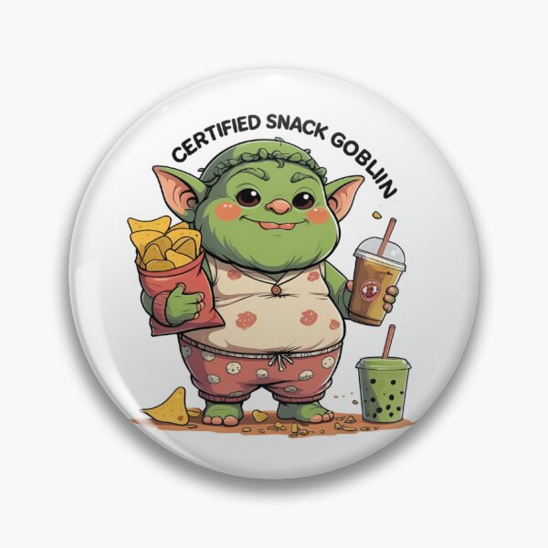 Item preview, Certified Snack Goblin | Cute Food Lover Sticker designed and sold by Syraform.