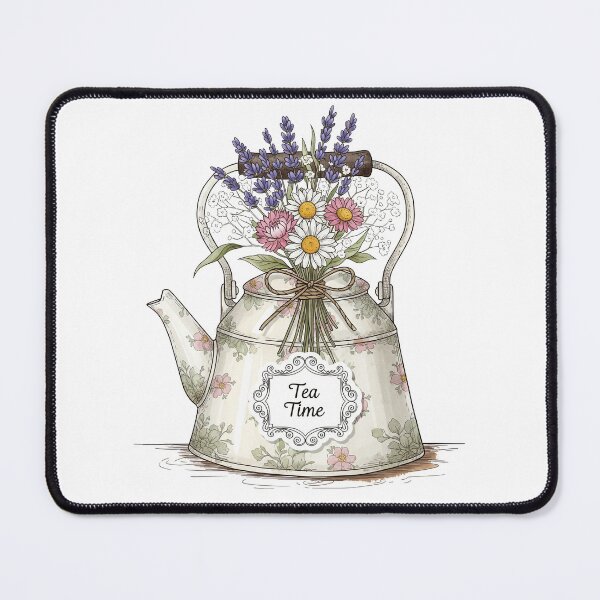 Item preview, Cottagecore Tea Kettle – Vintage Floral Sticker designed and sold by 001Haiba.