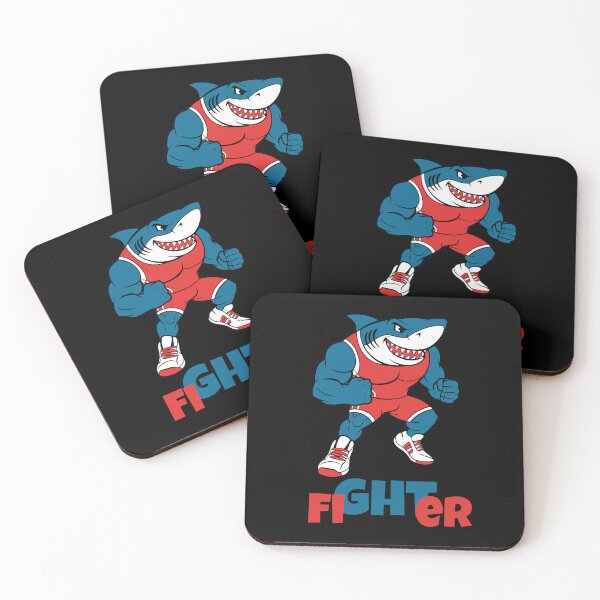 Item preview, Muscle Shark Fighter – Fierce Boxing Cartoon Design designed and sold by Karim-Karem.