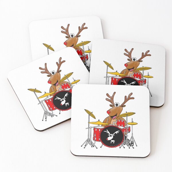 Item preview, Christmas Drummer Rudolf The Reindeer Playing Drums Musician designed and sold by doodlerob.