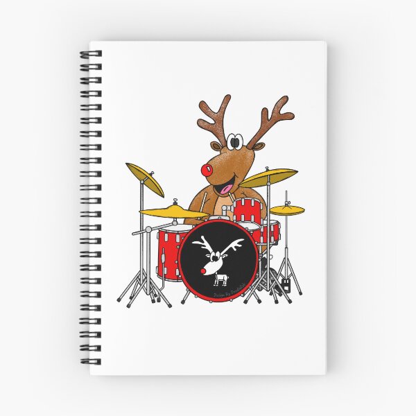 Aperçu de l'œuvre Le batteur de Noël Rudolf le renne jouant de la batterie créée et vendue par doodlerob.