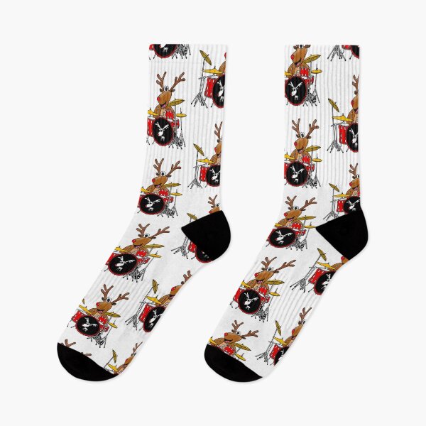 Item preview, Christmas Drummer Rudolf The Reindeer Playing Drums Musician designed and sold by doodlerob.