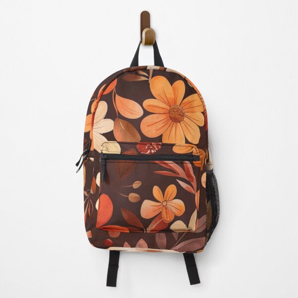 Item preview, Black orange bohot autumncolorful floral pattern - whimsigoth fall dark coquette forestcore designed and sold by cocomelon168.