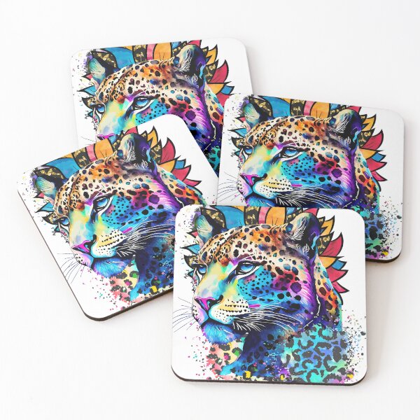 Item preview, Vibrant Rainbow Leopard Head with Tribal Pattern designed and sold by yuki-hana.