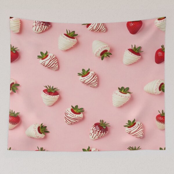 Item preview, White Chocolate Dipped Strawberries on Pink designed and sold by MondeMade.