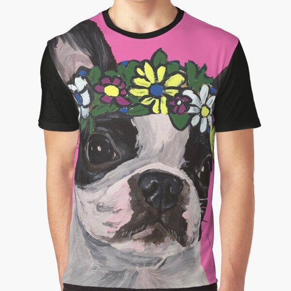Item preview, Boston Terrier With Flower Crown designed and sold by leekellerart.