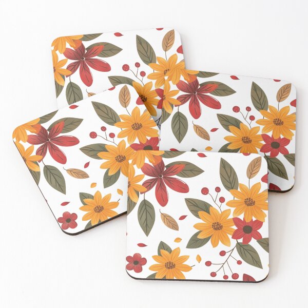 Item preview, Colorful orange red floral pattern - whimsigoth cottagecore orange blue yellow  designed and sold by cocomelon168.