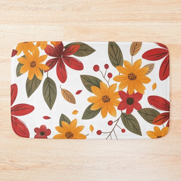Item preview, Colorful orange red floral pattern - whimsigoth cottagecore orange blue yellow  designed and sold by cocomelon168.